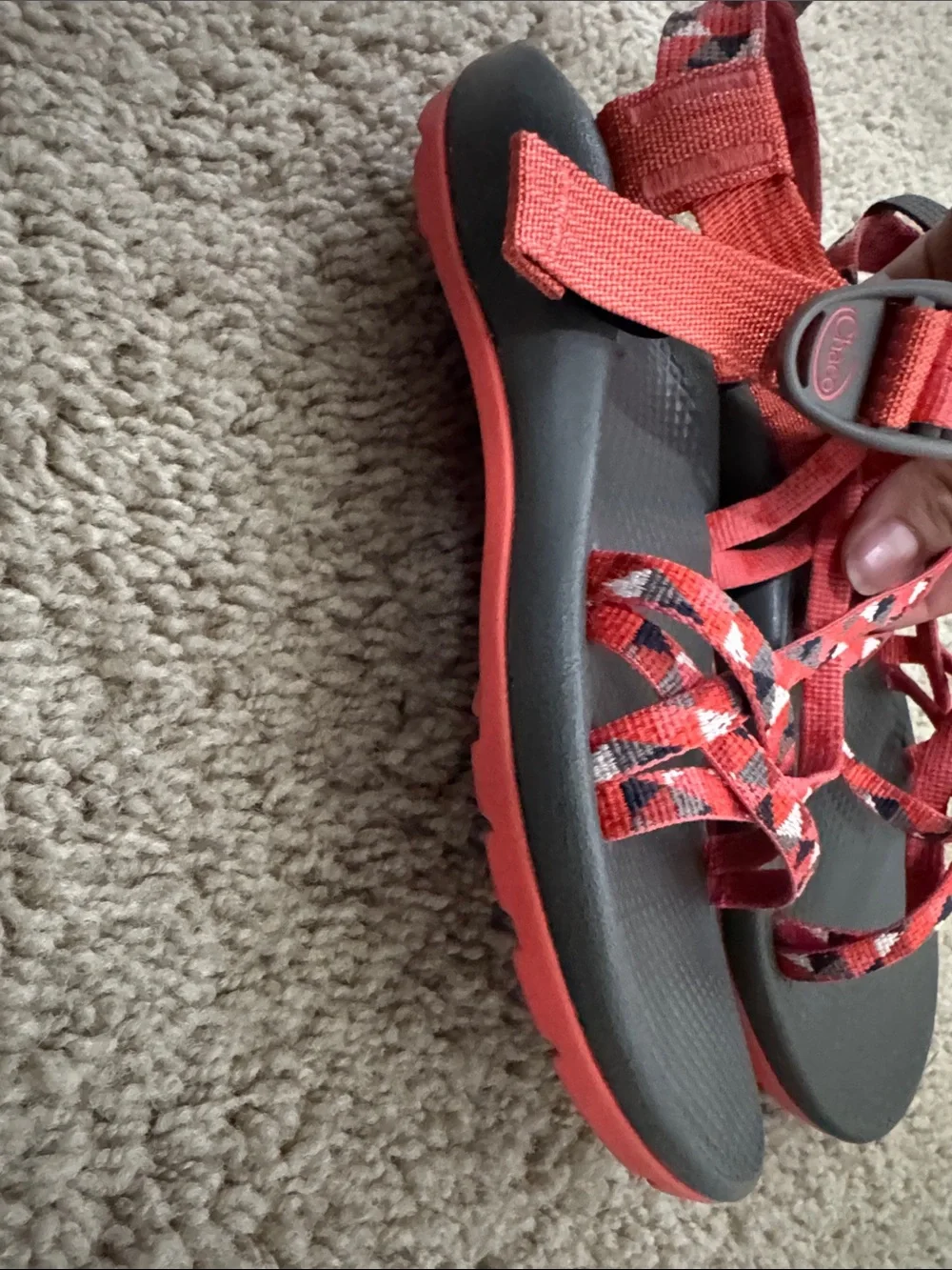 Chaco Kids Red Patterned Strap Sandals